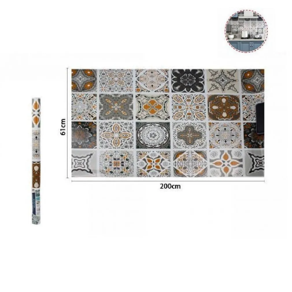 ROTOLO ADESIVO PER MURI PARETE CARTA DA PARATI ADESIVA 61CMX2MT MAIOLICHE 70857