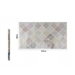 ROTOLO ADESIVO PER MURI PARETE CARTA DA PARATI 60CMX2MT EFFETTO MATTONELLE 70863