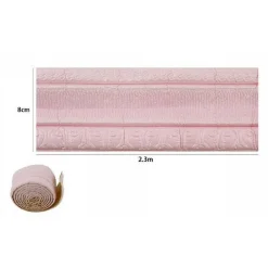 ROTOLO CARTA ADESIVA PER PARATI MOBILI GRECA STAMPA 3D ROSA 8 CM X 2.3 MT 69217
