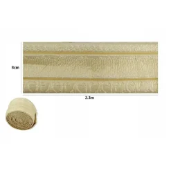 ROTOLO CARTA ADESIVA PER PARATI MOBILI GRECA STAMPA 3D DORATA 8CM X 2.3MT 69222