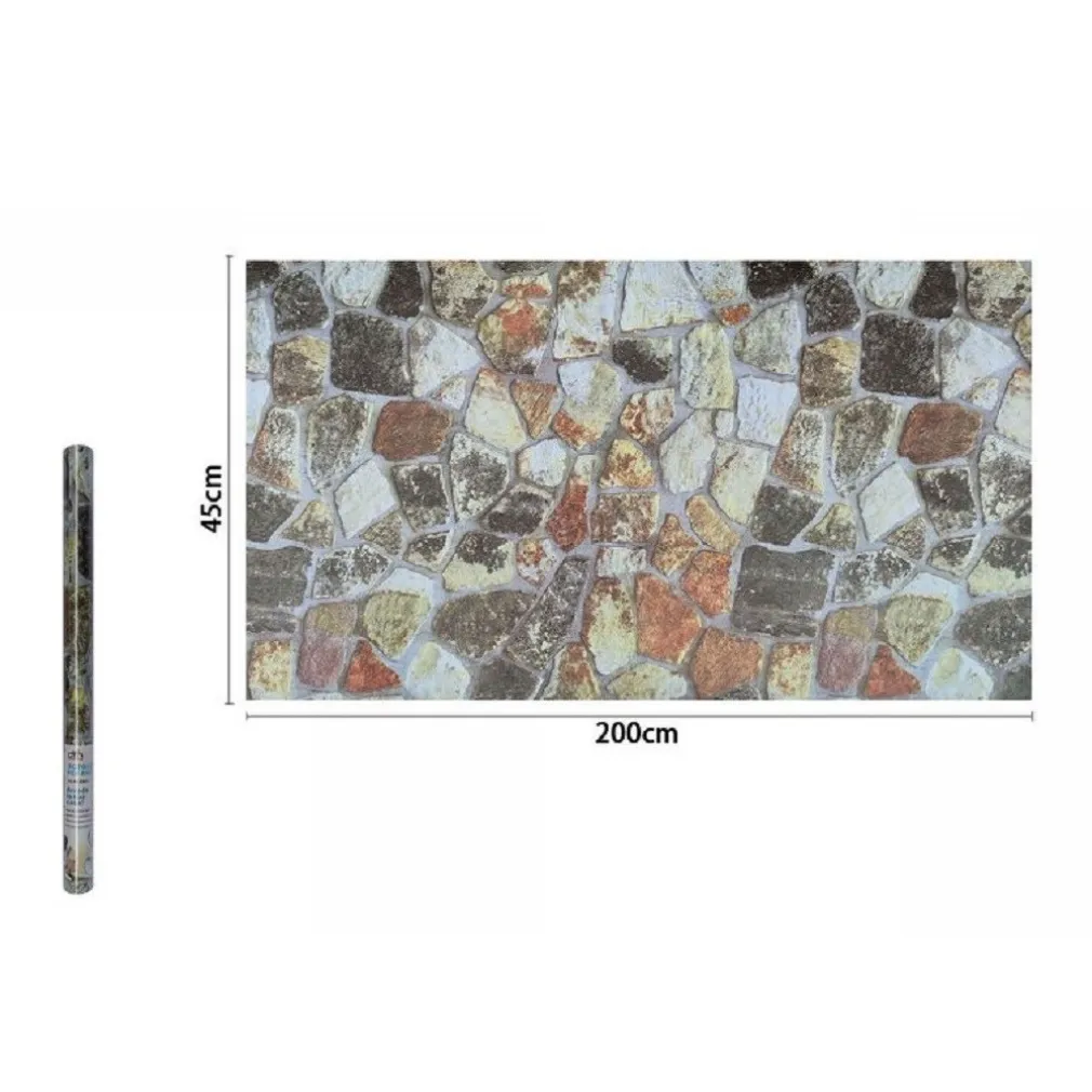 ROTOLO PELLICOLA ADESIVA PVC EFFETTO PIETRE 45CMX2 MT MOBILI CASA CASSETTI 71271