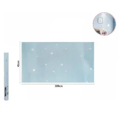 ROTOLO PELLICOLA ADESIVA AZZURRA CON STELLE 45CM X 5MT MOBILI CARTA PARATI 71129