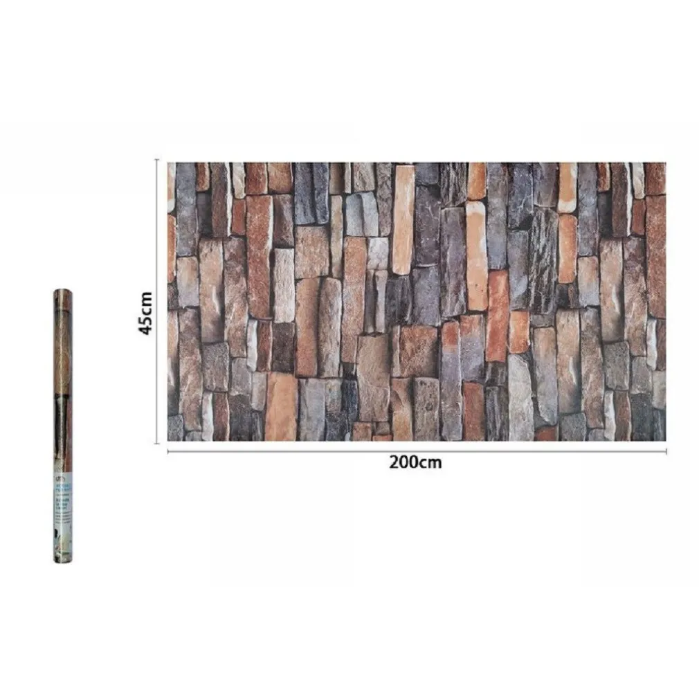 ROTOLO PELLICOLA ADESIVA PVC EFFETTO MATTONI IN PIETRA 45CMX2MT MOBILI 71276 CASA