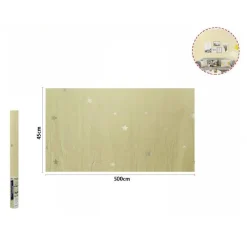 ROTOLO PELLICOLA ADESIVA GIALLA CON STELLE 45CM X 5MT MOBILI CARTA PARATI 71132