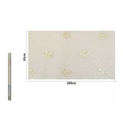 ROTOLO PELLICOLA ADESIVA IN PVC DAMASCATA 45CM X 2MT MOBILI CASSETTI CASA 71222