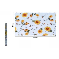 ROTOLO PELLICOLA ADESIVA PER PARETE FANTASIA GIRASOLI 45X150CM PARATI CASA 71294