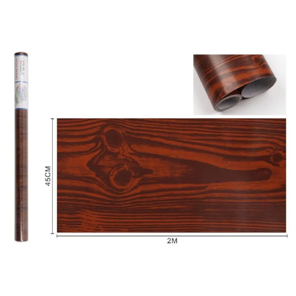 ROTOLO PELLICOLA ADESIVA EFFETTO LEGNO 45CM X 2MT CASSETTI CARTA DA PARATI 89234