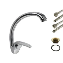 RUBINETTO A CANNA ALTA ORIENTABILE LAVELLO CUCINA MONOCOMANDO MONOFORO 52332A