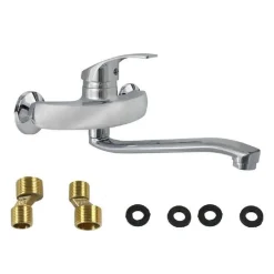 RUBINETTO A PARETE MISCELATORE 2 FORI A MURO PER LAVELLO DA CUCINA CROMATO 52335