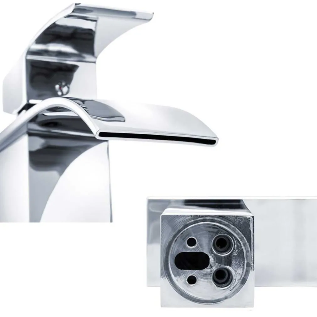 RUBINETTO ALTO DA BAGNO DESIGN MODERNO A CASCATA MISCELATORE MONOCOMANDO CROMATO