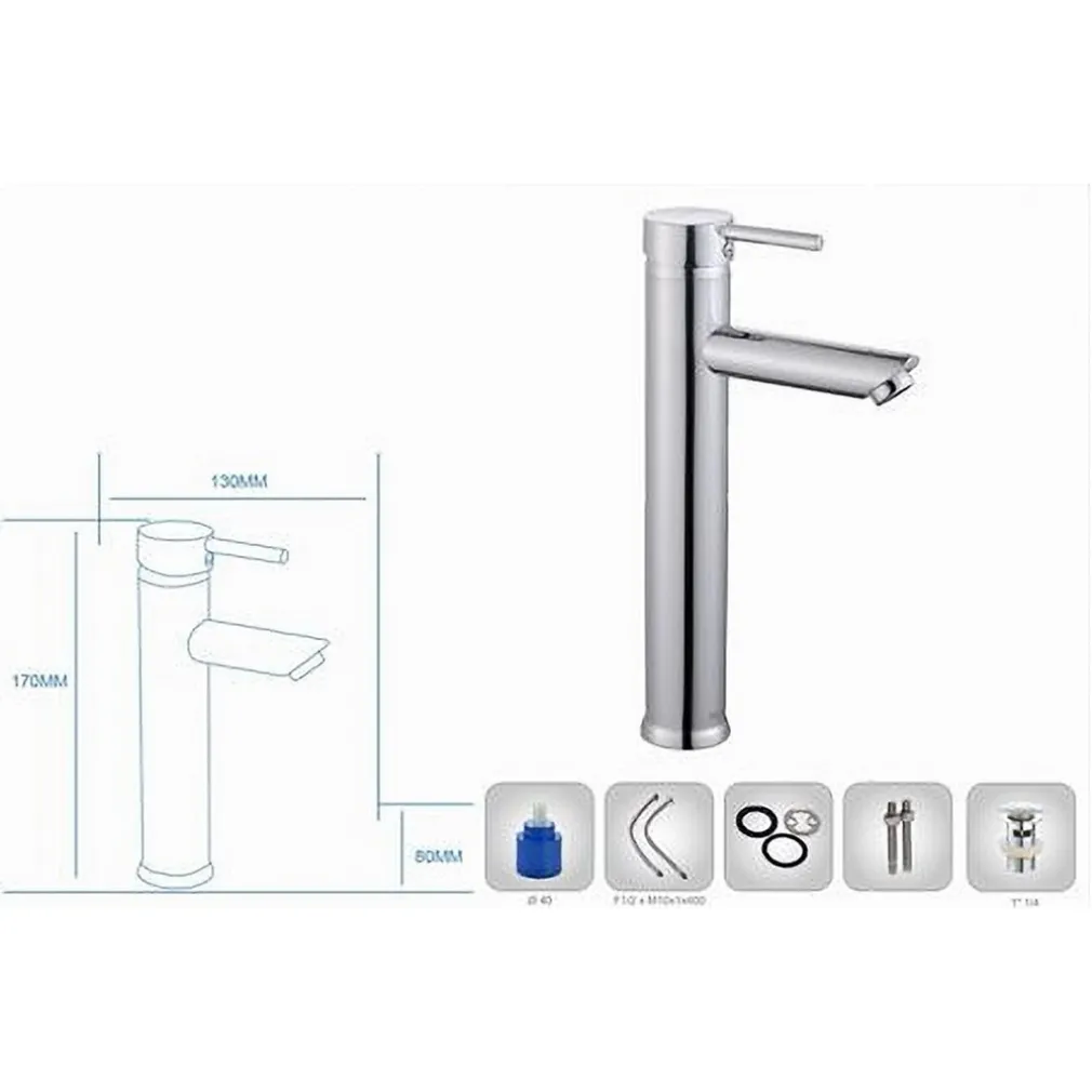 RUBINETTO BAGNO CROMATO LUCIDO MISCELATORE ORIENTABILE LAVABO A CANNA ALTA 87388