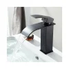 RUBINETTO BAGNO LAVABO MISCELATORE A CASCATA NERO OTTONE MONOCOMANDO MODERNO