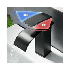 RUBINETTO BAGNO LAVABO MISCELATORE A CASCATA NERO OTTONE MONOCOMANDO MODERNO