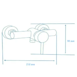 RUBINETTO BAGNO MODERNO CROMATO LUCIDO MISCELATORE ORIENTABILE CABINA DOCCIA 87389