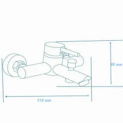 RUBINETTO BAGNO MODERNO CROMATO LUCIDO MISCELATORE ORIENTABILE PER VASCA 87390