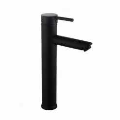 RUBINETTO BAGNO MODERNO NERO OPACO MISCELATORE ORIENTABILE LAVABO CANNA ALTA 87393