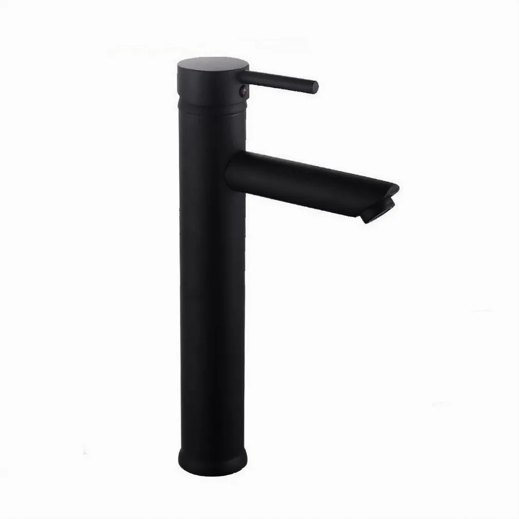 RUBINETTO BAGNO MODERNO NERO OPACO MISCELATORE ORIENTABILE LAVABO CANNA ALTA 87393