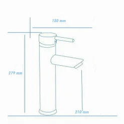 RUBINETTO BAGNO MODERNO NERO OPACO MISCELATORE ORIENTABILE LAVABO CANNA ALTA 87393
