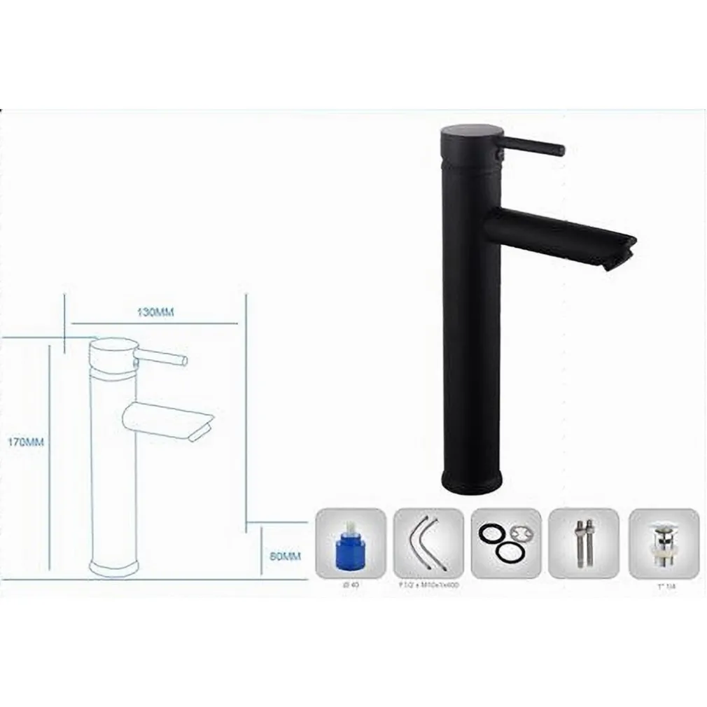 RUBINETTO BAGNO MODERNO NERO OPACO MISCELATORE ORIENTABILE LAVABO CANNA ALTA 87393