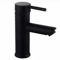 RUBINETTO BAGNO MODERNO NERO OPACO MISCELATORE ORIENTABILE LAVABO CANNA BASSA 87391