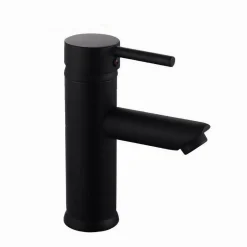 RUBINETTO BAGNO MODERNO NERO OPACO MISCELATORE ORIENTABILE LAVABO CANNA BASSA 87391