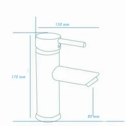 RUBINETTO BAGNO MODERNO NERO OPACO MISCELATORE ORIENTABILE LAVABO CANNA BASSA 87391