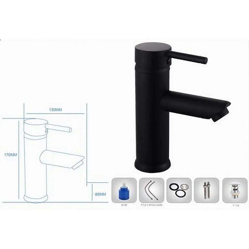 RUBINETTO BAGNO MODERNO NERO OPACO MISCELATORE ORIENTABILE LAVABO CANNA BASSA 87391