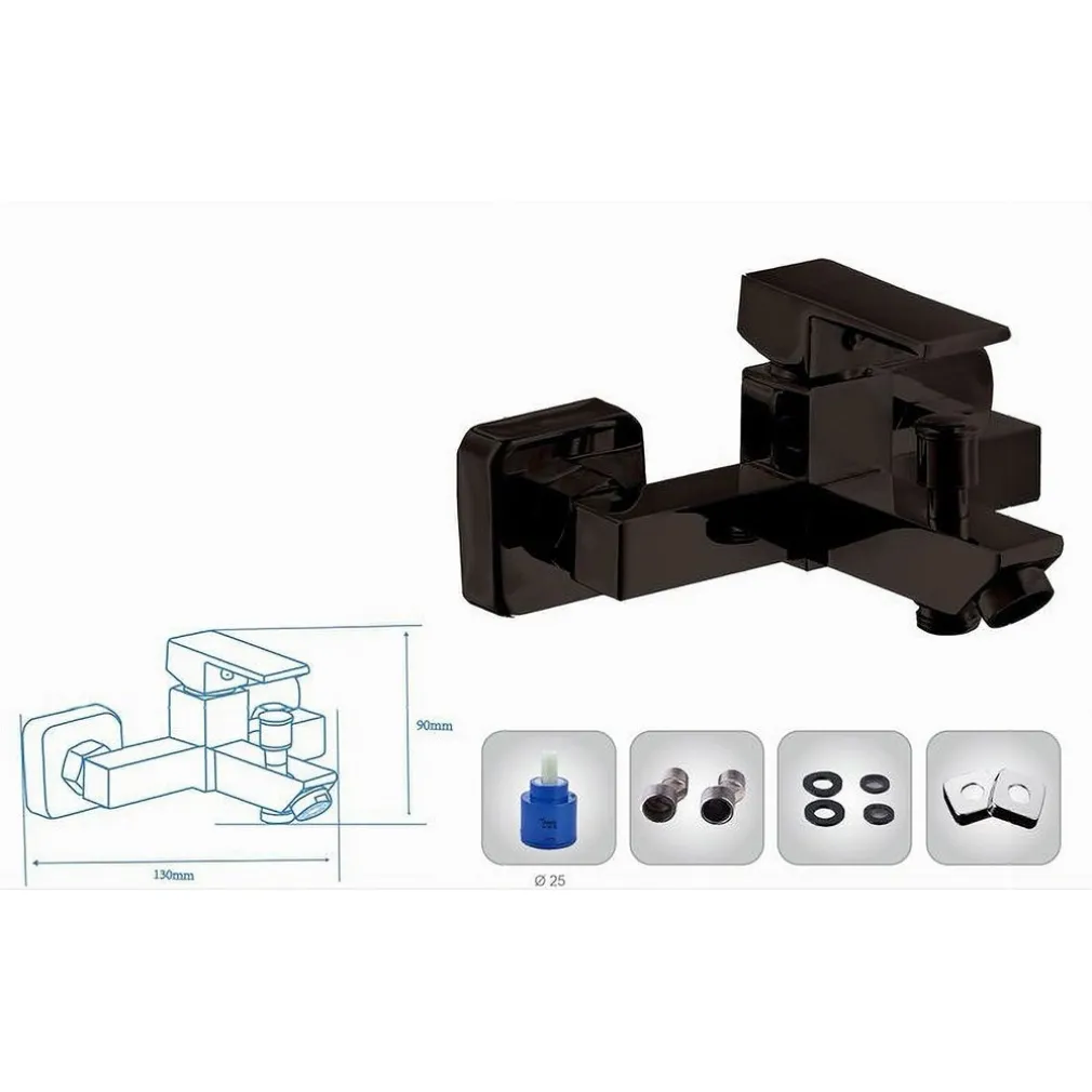 RUBINETTO BAGNO ULTRA MODERNO MISCELATORE ORIENTABILE PER VASCA NERO OPACO 87209