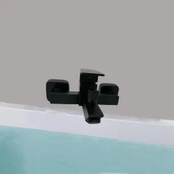 RUBINETTO BAGNO ULTRA MODERNO MISCELATORE ORIENTABILE PER VASCA NERO OPACO 87209