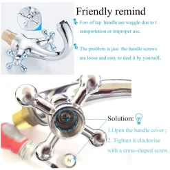 RUBINETTO BICOMANDO PER LAVABO APPOGGIO BAGNO COMANDO CROCE VITE ACCIAIO CROMATO