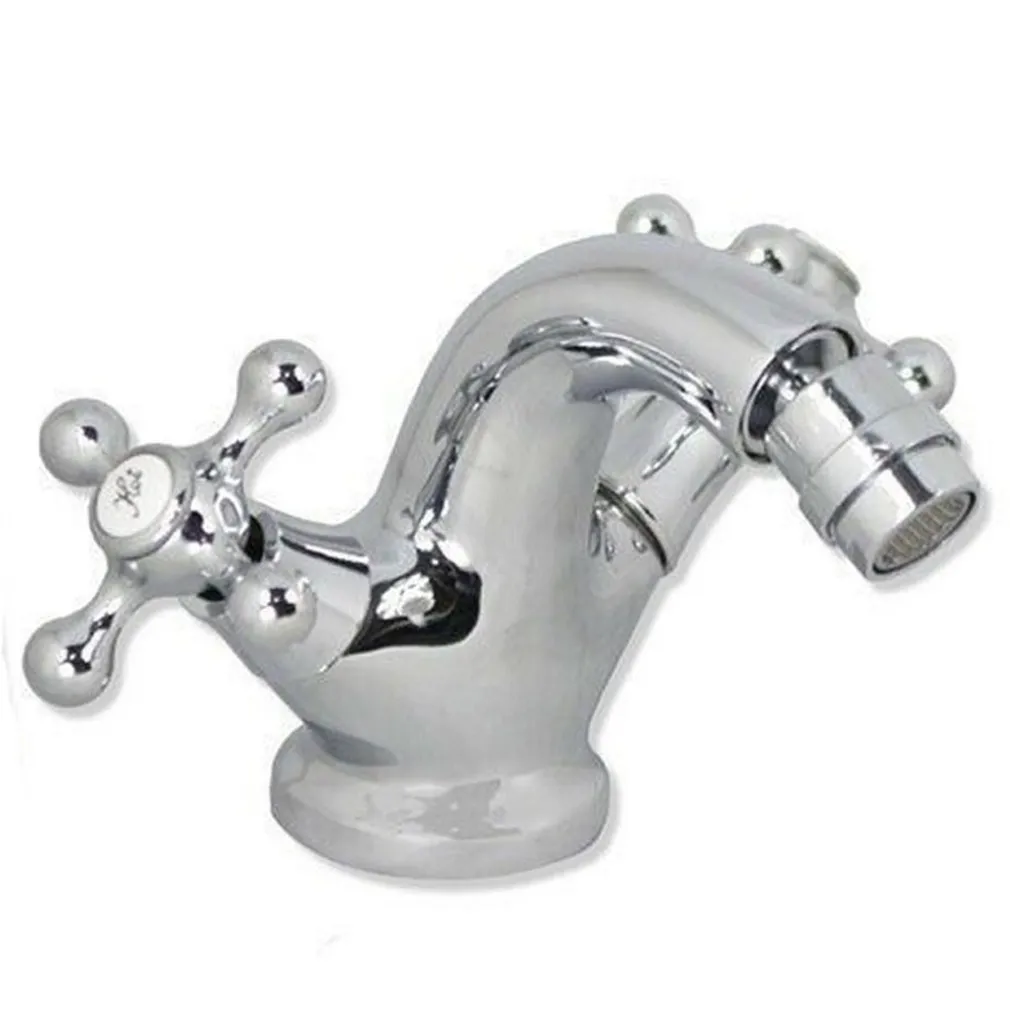 RUBINETTO BIDET MISCELATORE DOPPIO COMANDO MONOFORO BAGNO OTTONE CROMATO 52345A