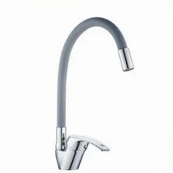 RUBINETTO CUCINA CANNA ALTA SILICONE MISCELATORE LAVELLO ORIENTABILE 69369 GRIGIO