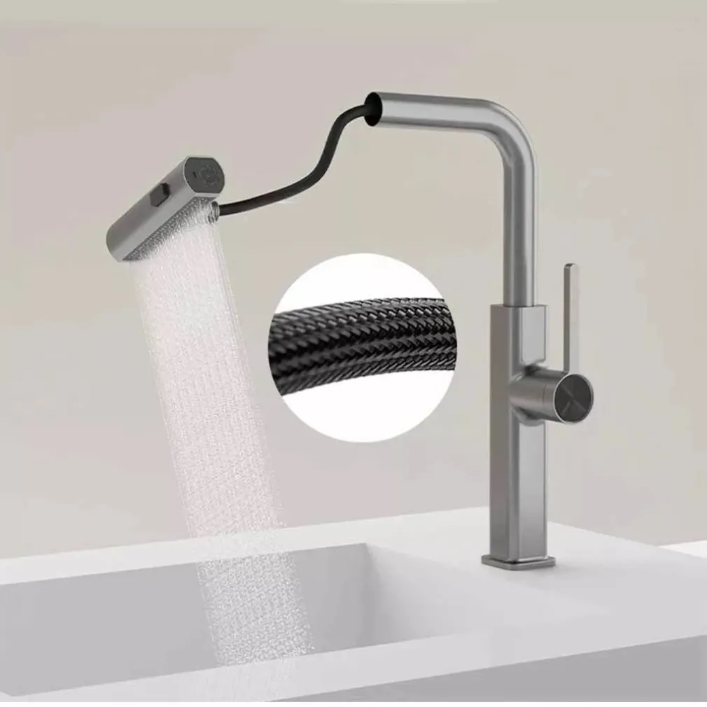 RUBINETTO CUCINA ESTRAIBILE EROGATORE GIREVOLE 2 GETTI CROMATO MISCELATORE 87255