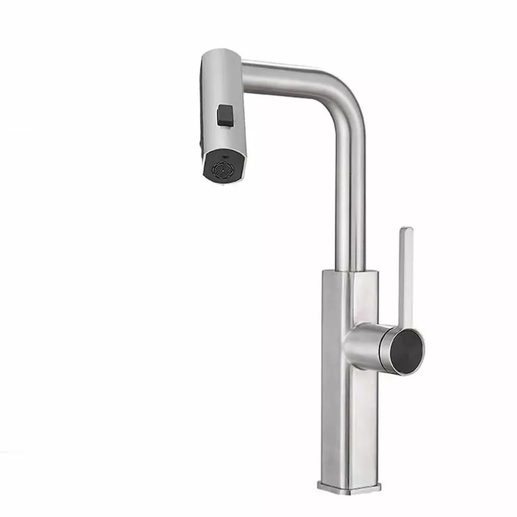 RUBINETTO CUCINA ESTRAIBILE EROGATORE GIREVOLE 2 GETTI CROMATO MISCELATORE 87255