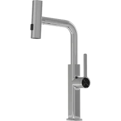 RUBINETTO CUCINA ESTRAIBILE EROGATORE GIREVOLE 2 GETTI CROMATO MISCELATORE 87255