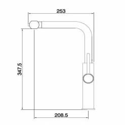 RUBINETTO CUCINA ESTRAIBILE CON EROGATORE GIREVOLE 2 GETTI MISCELATORE NERO 87256