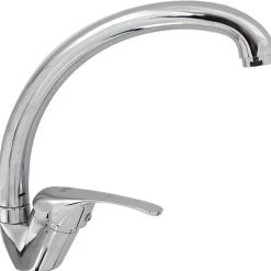 RUBINETTO CUCINA LAVELLO MONOFORO MISCELATORE ORIENTABILE CROMATO SATINATO 79827