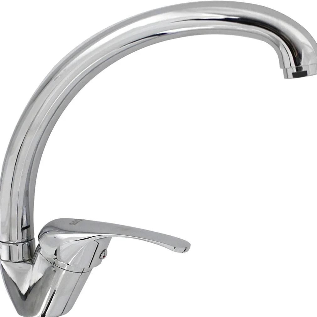 RUBINETTO CUCINA LAVELLO MONOFORO MISCELATORE ORIENTABILE CROMATO SATINATO 79827