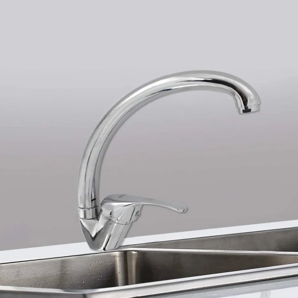 RUBINETTO CUCINA LAVELLO MONOFORO MISCELATORE ORIENTABILE CROMATO SATINATO 79827