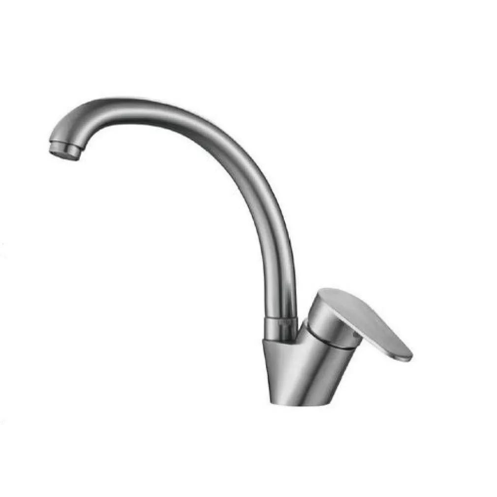 RUBINETTO CUCINA LAVELLO MONOFORO MISCELATORE ORIENTABILE CROMATO SATINATO 79827