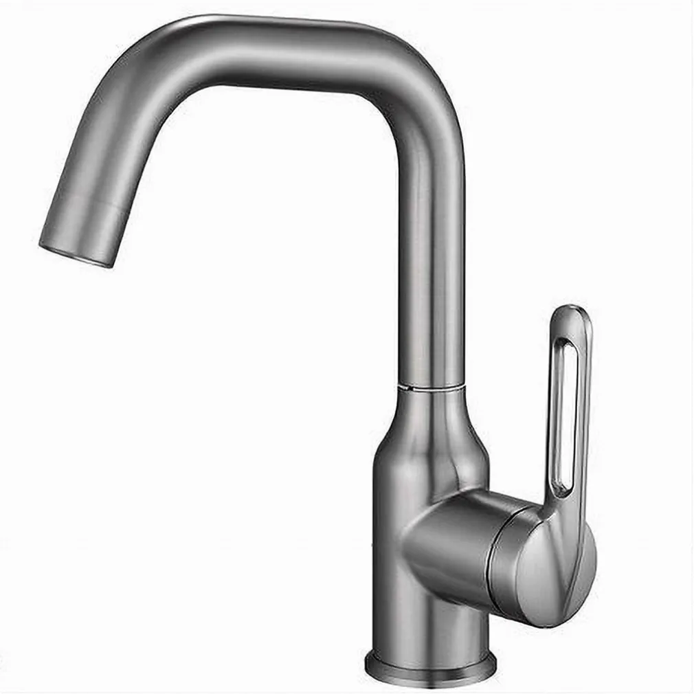 RUBINETTO CUCINA MONOCOMANDO MISCELATORE GIREVOLE LAVELLO SATINATO SILVER 87259