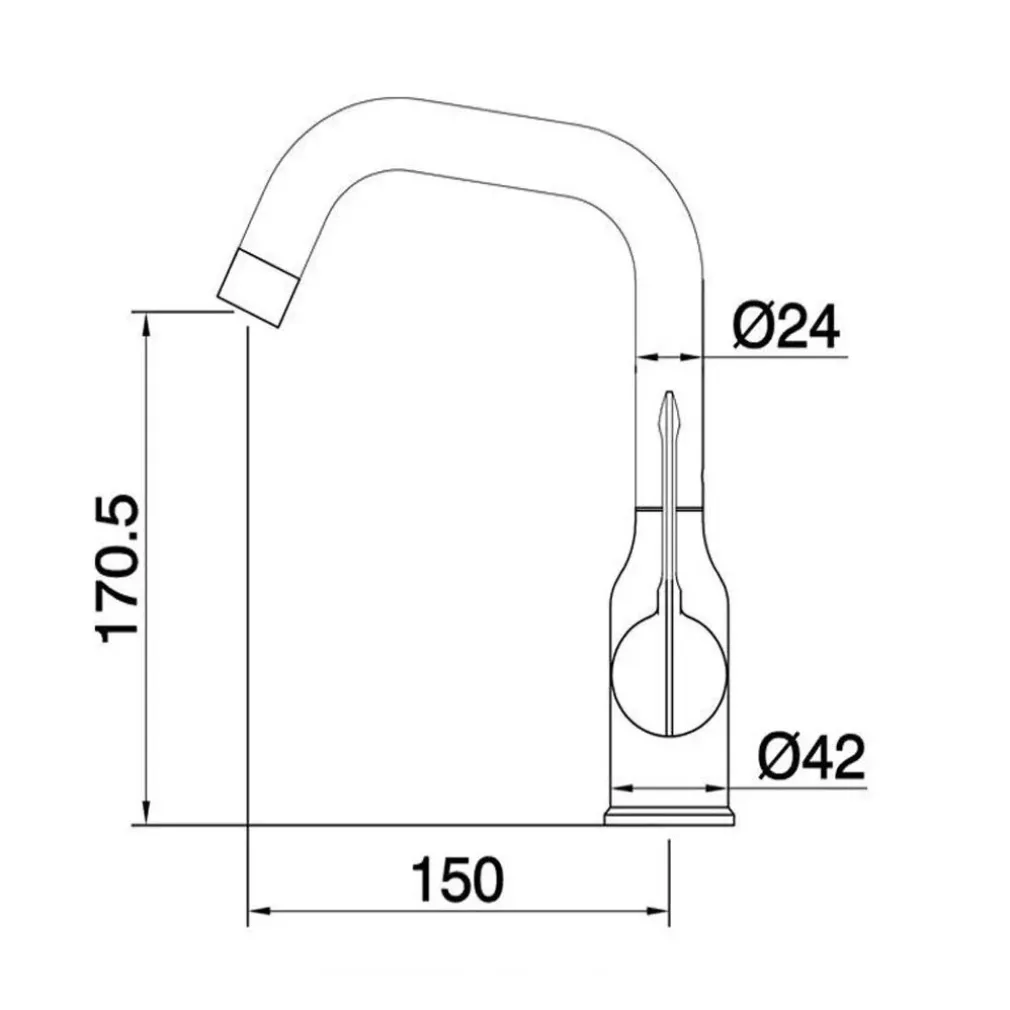 RUBINETTO CUCINA MONOCOMANDO MISCELATORE GIREVOLE LAVELLO SATINATO SILVER 87259
