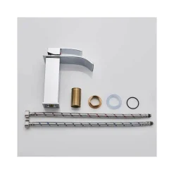 RUBINETTO DA BAGNO DESIGN MODERNO A CASCATA MISCELATORE MONOCOMANDO CROMATO