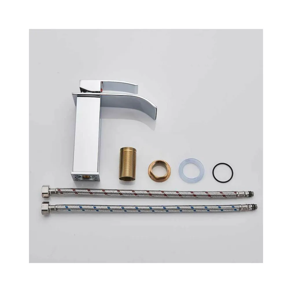 RUBINETTO DA BAGNO DESIGN MODERNO A CASCATA MISCELATORE MONOCOMANDO CROMATO