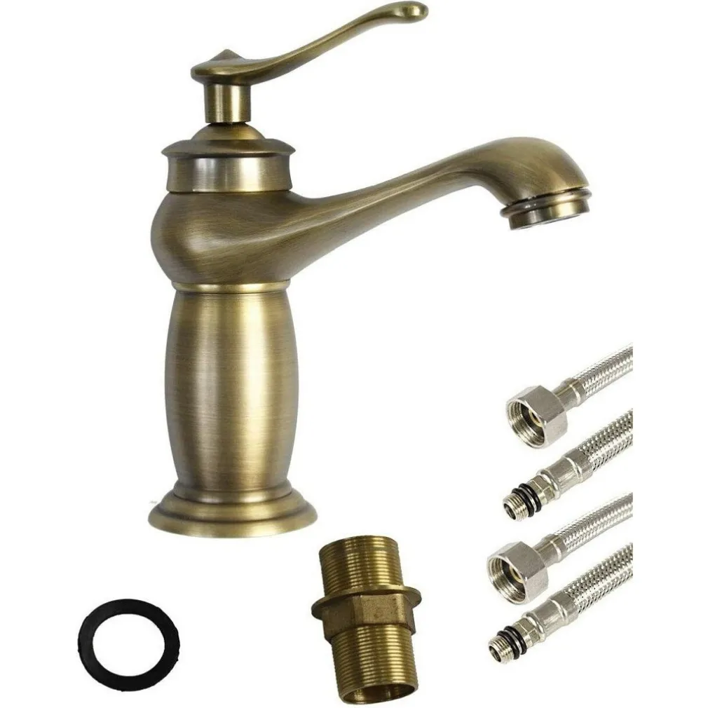 RUBINETTO DA BAGNO MISCELATORE PER LAVABO BIDET MONOCOMANDO ANTICO BRONZO 52423