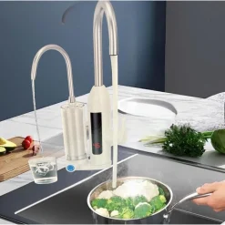 RUBINETTO DEPURATORE ELETTRICO ISTANTANEO CALDAIA ACQUA CALDA CON DISPLAY 3000 W