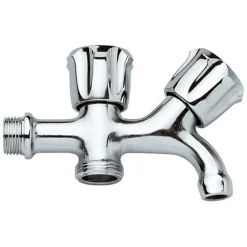 RUBINETTO DUE MANIGLIE ATTACCO 1/2X3/4 ESY_52883 DOPPIO ATTACCO SOTTOLAVABO