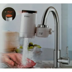 RUBINETTO ELETTRICO ISTANTANEO CALDAIA ACQUA CALDA CON DISPLAY FO-J09