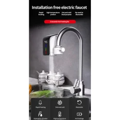 RUBINETTO ELETTRICO PER ACQUA CALDA ISTANTANEA SENZA CALDAIA CON DISPLAY FO-J07