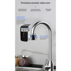 RUBINETTO ELETTRICO PER ACQUA CALDA ISTANTANEA SENZA CALDAIA CON DISPLAY FO-J07